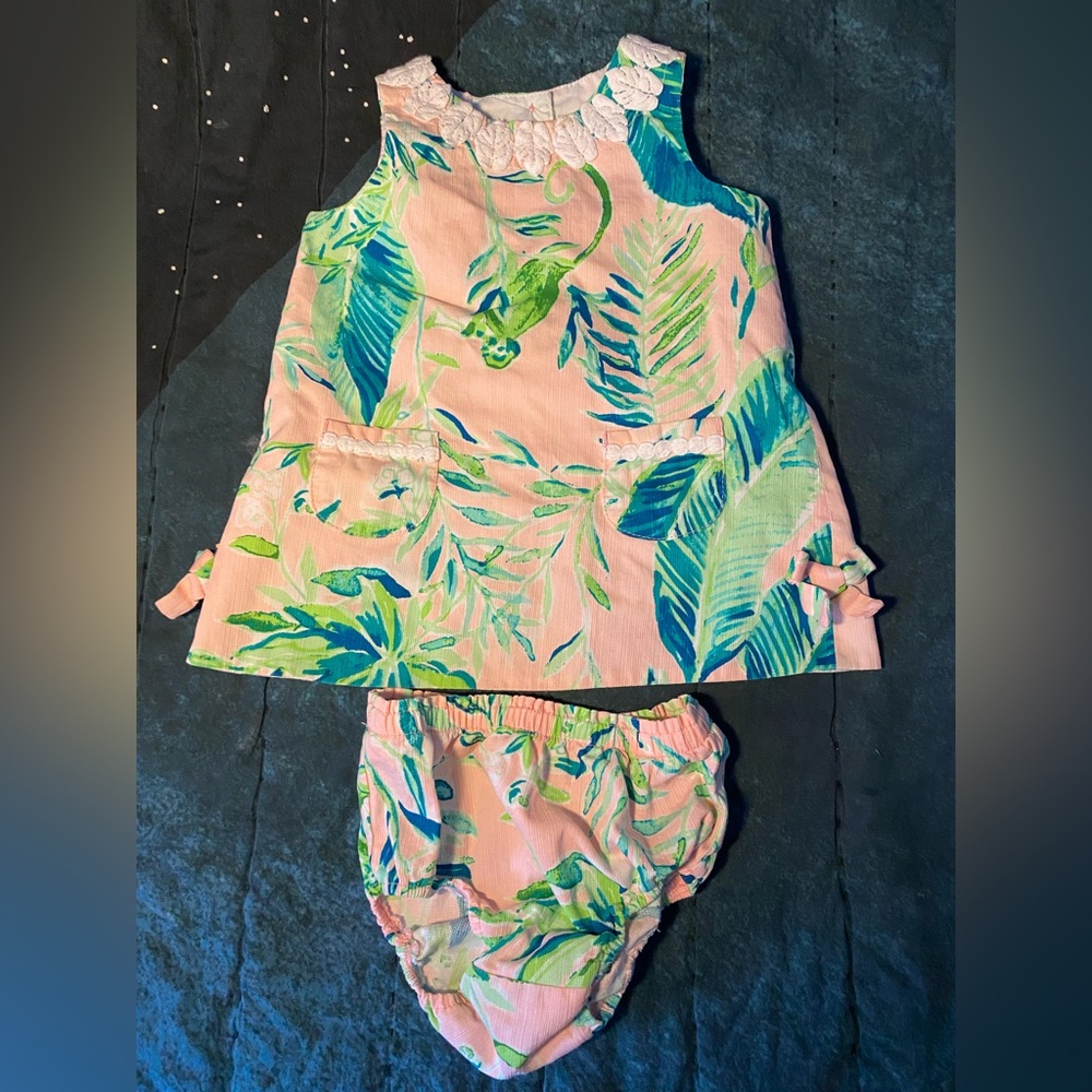 Lilly Pulitzer tropical leaves set 18-24 months